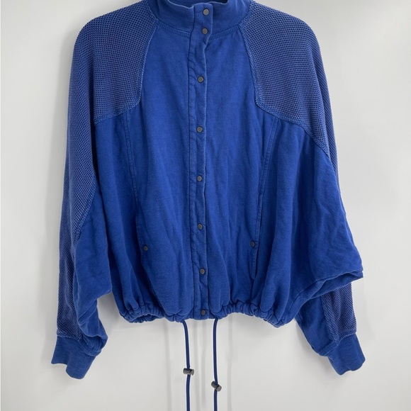T By Alexander Wang Blue Boho Zip Up Bomber Jacket Size Small - Picture 11 of 13